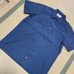 ディッキーズ　ワークシャツ　半袖　ネイビー　Lサイズ 古着