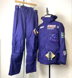 【未使用タグ付き】GOLDWINスキーウェア　メンズS セットアップ　青紫系