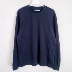 ユニクロU AIRism 長袖Tシャツ S ネイビー 無地 ロンT シンプル