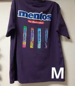 企業tシャツ　お菓子　メントス　mentos 　Tシャツ　メンズ 　パープル