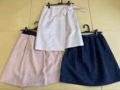 フレアスカート 3点セット　 ピンク ネイビー