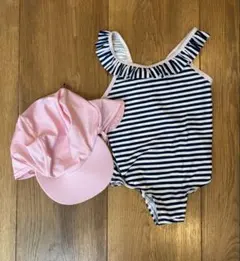 ベビー水着(女の子)とキャップセット