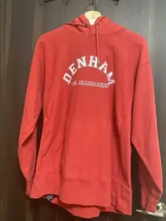DENHAM レッド フード付きパーカー