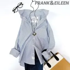 Frank&Eileen ストライプ ブルー 長袖シャツ XXS バリー