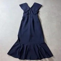 GRL グレイル ビッグカラーマーメイドワンピース ネイビー 紺 M