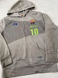 FC Barcelona MESSI 10 パーカー グレー　公式　150