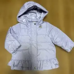 petit main 薄紫 フリル付きダウンコート 90cm