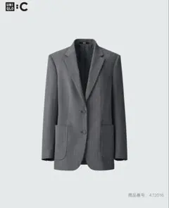 オーバーサイズグレー ストライプ テーラードジャケット　パンツ　セット