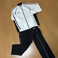 asics ジャージ上下セット ホワイト/ブラック