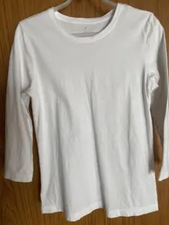 無印良品 インド綿天竺編み七分袖Ｔシャツ　白