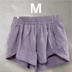 【M】裏地付き パープル系 ランニングショートパンツ レディース スポーツウェア