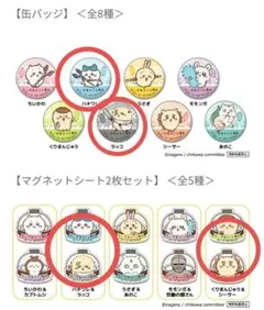 ちいかわ×くら寿司コラボ　缶バッチ・マグネットセット