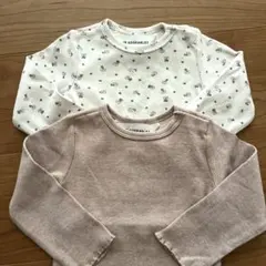 H&M ADORABLES リブカットソー2枚組 74 9M