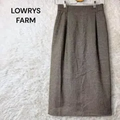 ローリーズファーム ロングスカート タイト 千鳥格子柄 チェック ブラウン M