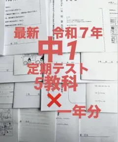 最新 令和7年 中１定期テスト 5教科 ✖️一年分のサムネイル