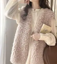 Classical Elf プードルフェイクファーベスト ジレ M ベージュ