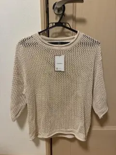 アイボリー メッシュトップス Mサイズ
