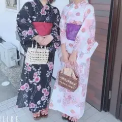 クリーニング済み　浴衣　左の黒い方です　レディース　ゆかた