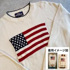 【美品】PATRIOT アメリカ国旗 ニット セーター 星条旗柄