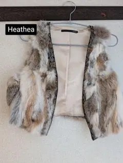 Heather　ラビット ファー ノースリーブベスト