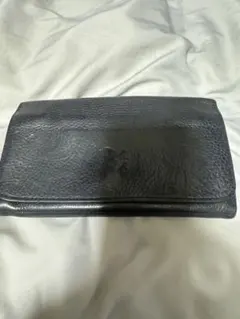 美品 イルビゾンテ 二つ折り財布 ブラック レザー 高品質牛革 金ボタン