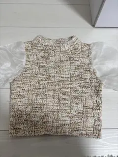 eimy istoire ツイードニットパフスリーブトップス