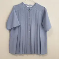 Ray BEAMS プリーツブラウス 半袖 水色のサムネイル