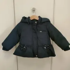 【美品】プティマイン　ペプラムダウンジャケット80cm　ネイビー