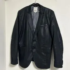 テーラードジャケット 黒 光沢