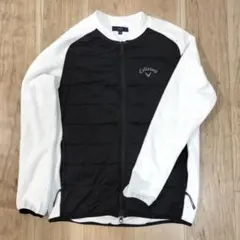 キャロウェイ Callaway 中綿切替 スウェットブルゾン M 白×黒 ゴルフ