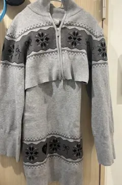 き*こ様 グレーのニットワンピースセットアップ