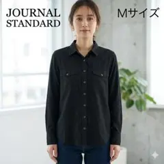 ジャーナルスタンダードレサージュ キュプラ混 長袖シャツ ブラック 黒 日本製のサムネイル
