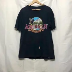USA製 Anvil Tシャツ XL 紺 アニマル 90s 古着 L1916