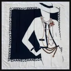 CHANEL シャネル シルクスカーフ ココ シルエット大判 シルク100%