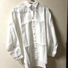 ビアズリー ゆったり上品レースバックタックチュニックシャツ ドルマン