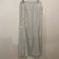 ハニーズドット柄マーメイドスカートベージュホワイトブラックドット フレアスカート