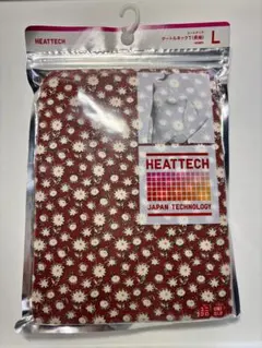 ヒートテック　タートルネック　花柄　ブラウン