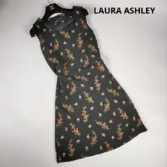 LAURA ASHLEY ローラアシュレイ 花柄 ノースリーブワンピース フレア