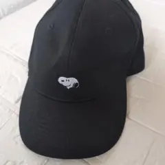 スヌーピー　キャップ　ワンポイント　ブラック