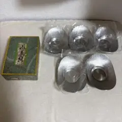 煎茶道具　瑞峯堂　白銀製　木瓜茶托×5客揃 煎茶道具 瑞峯堂 白銀製 木瓜茶托×5客揃