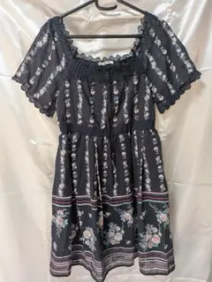 【axes femme】花柄ワンピース レース装飾