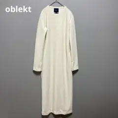 【美品】oblekt オブレクト　ロングワンピース　ホワイト　長袖のサムネイル