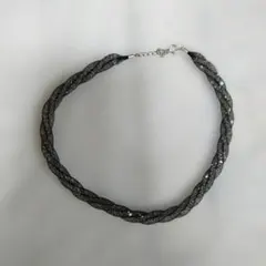 黒いメッシュツイスト編みネックレス 調節可能 - メルカリ