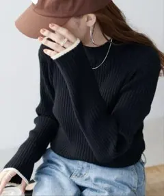 【即日出荷】DISCOAT モチモチリブパイピングハイネック