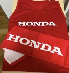 HONDA メッシュビブス レッド Vネックタオル付き