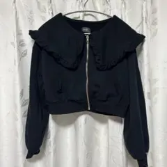 evelyn セーラーカラースウェットパーカー 黒のサムネイル