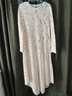 ZARA アイボリー レースワンピース　アシンメトリー　Mサイズ