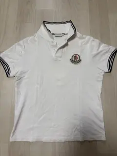 MONCLER スリムフィット ホワイトポロシャツ MONCLER モンクレール ホワイト ポロシャツ - メルカリ