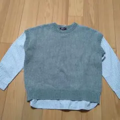 新品☆コムサイズム　ミント　レイヤード風 プルオーバー130㎝
