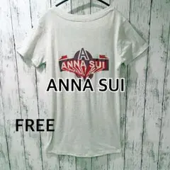ANNA SUI アナスイ VネックTシャツ バックプリント USA製 グレーのサムネイル